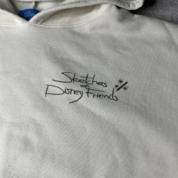 Tokyo Disney Resort ‘Sketches Of Disney’ Sweatshirt Hoodie Size Large Cream - Picture 4 of 12